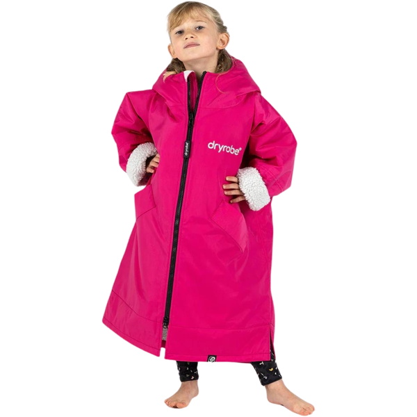 2026 Dryrobe Enfants Advance Peignoir à Manches Longues V3KSLSDA - Pink / Light Grey